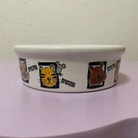 Mug Shots Cat Riveria Van Beers Stoneware Food Water Bowl Signature Housewares - Picture 3 of 6